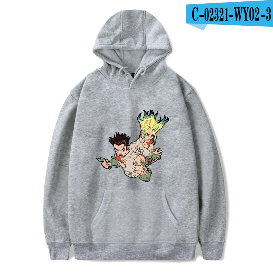 As shown Принт dr. stone Осенняя мужская модная толстовка с капюшоном популярная толстовка с капюшоном в стиле аниме для мужчин/женщин Удобная Повседневная Толстовка с капюшоном пуловер Горячая Распродажа - Цвет: As shown