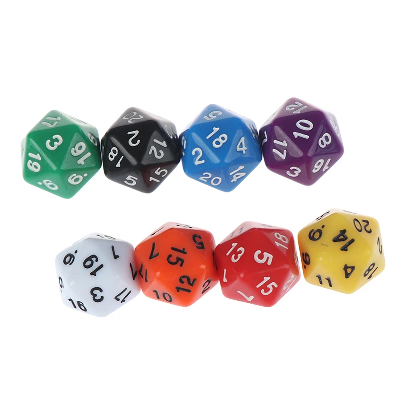 Акриловые цифровые игральные кости D20 для настольной игры 20 сторонние данные