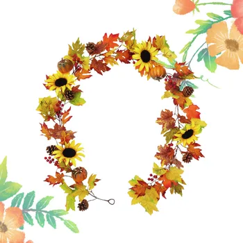 

1pc Simulation Flower Vine Maple Leave Flower Vine Sun Flower Vine Yellow