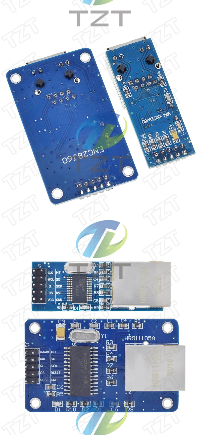 TZT 1/2/5PCS ENC28J60 LAN-Netzwerkmodul SPI-Port für Arduino 51LPC AVR ARM PIC – Detail 6