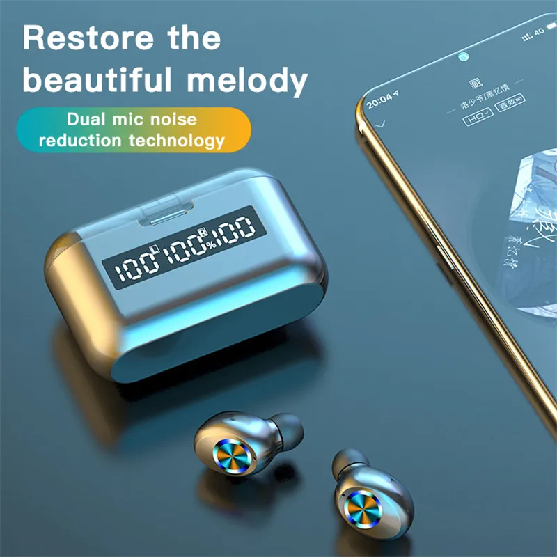 X35 TWS Bluetooth 5 0 Earphones 2000mAh Charging Box Wireless Headphone 9D Stereo Sports Waterproof Earbuds Headsets Updated F9