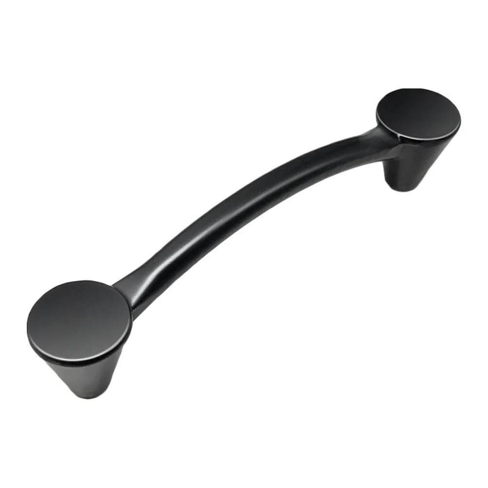 4pcs Bridge Shaped Kitchen Cabinet Knobs And Handles Black Aluminum Alloy Closet Door Drawer Knobs Pulls 96mm Hole Distance