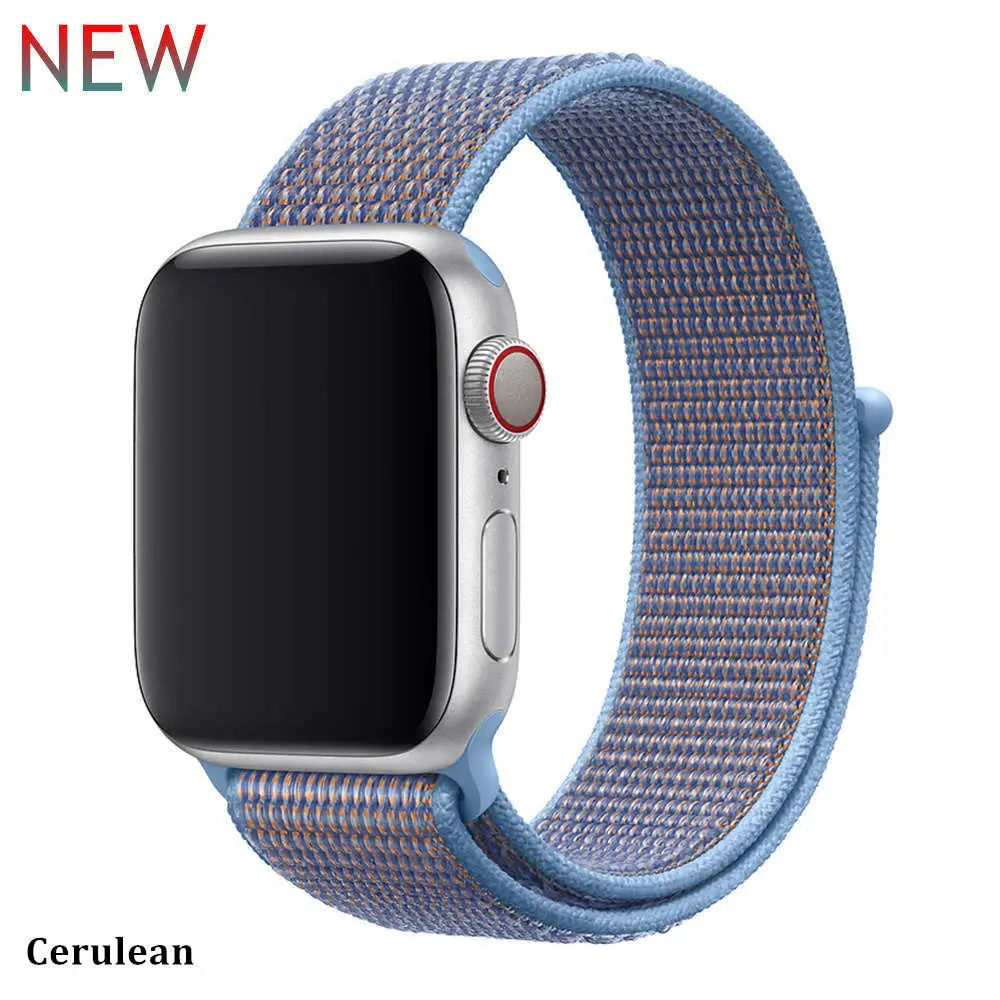Cerulean Спортивная петля для Apple watch ремешок Apple watch 4 группа 44 мм 40 м iWatch ремешок 42 мм 38 мм нейлоновый браслет ремешок для часов серии 3 2 1 44 - Цвет ремешка: Cerulean