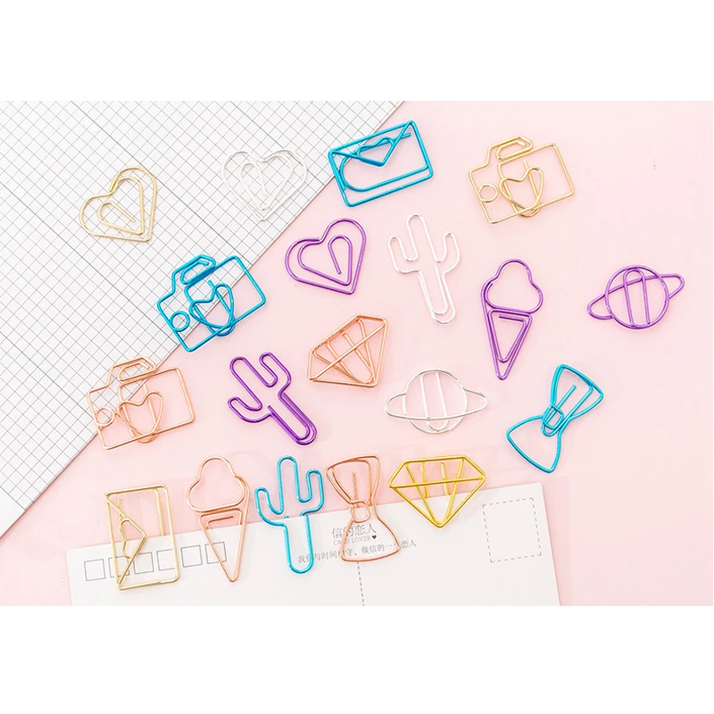 10 упаковок/Лот Новое поступление Kawaii Мини полые скрепки для бумаги креативные Kawaii винтажные канцелярские принадлежности Симпатичные