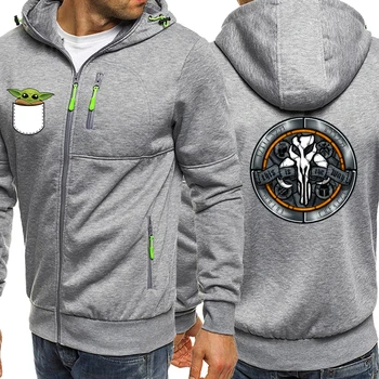 

Baby Yoda Print Streetwear The Mandalorian Men Hoodies Spring New 2020 Hip Hop Casual Fashion Jackets Zipper Hooded