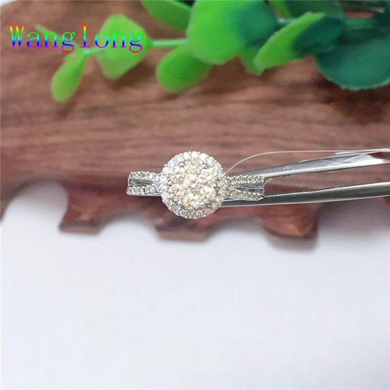 Wanglong кольцо с натуральным бриллиантом, белое золото 18K для женщин, свадебные ювелирные изделия