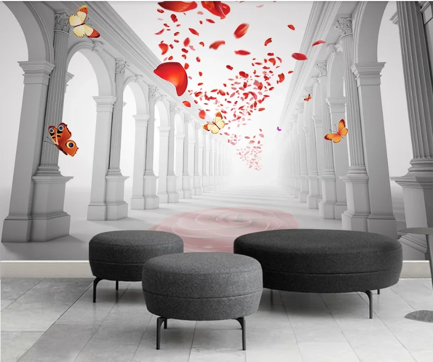 

Develop European romantic wedding hall TV sofa background wallpaper mural