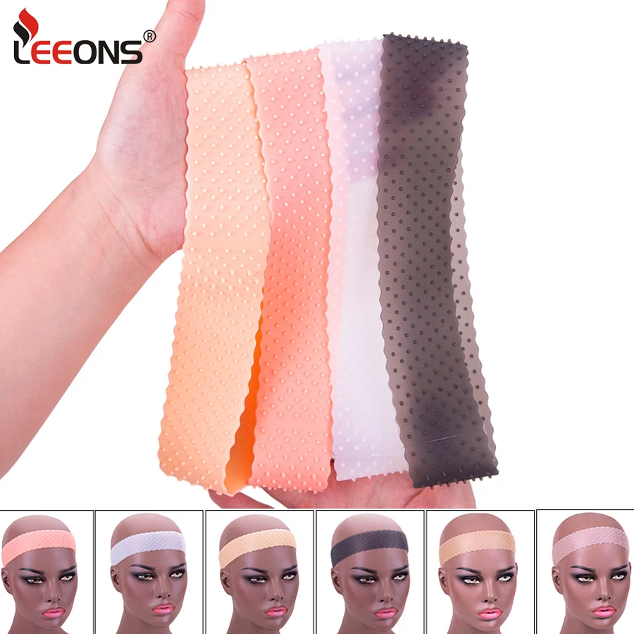 Wig Accessories Silicone Headband For Wig Stretching Grip Elastic Band With Non-slip Grain Rubber Edges Hair Wrap Melt Band