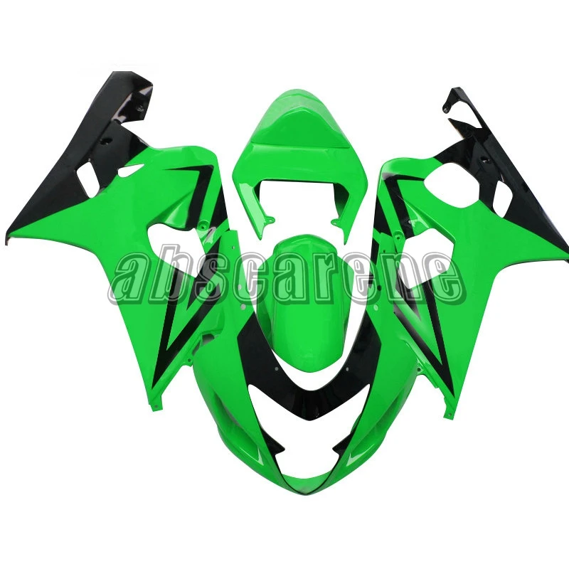 Мотоцикл полный обтекатель комплект для Suzuki GSXR600 GSXR750 K4 2004 2005 G-SXR750 04 05 ABS пластик Кузов Глянец зеленый черный Carene