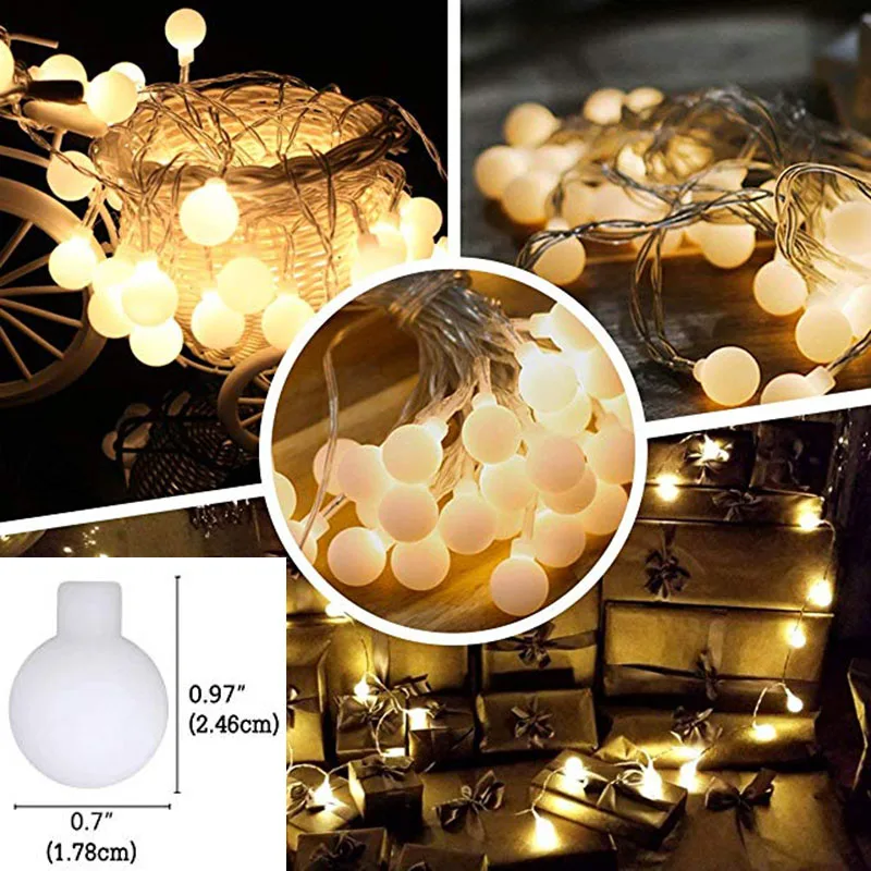 

10m 20m 30m 220V EU Plug LED Ball String Lights Christmas Garland Fairy Light Outdoor For NEW Year Party Holiday Decoration
