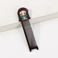 Hair Brush Women Anime Cosplay Demon Slayer Mini Metal Comb Anti-static Hairdressing Beauty Tools Salon Accessaries Decoration 2