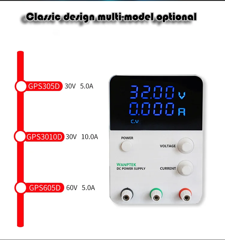Wanptek GPS605D переключатель питания постоянного тока цифровой дисплей Регулируемый лабораторный источник питания 60 в 5A мини