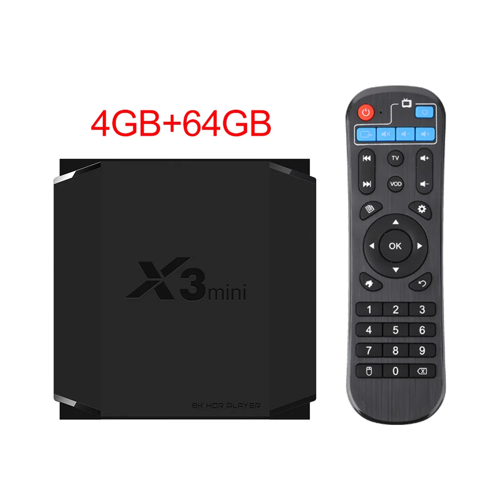 VONTAR X3mini 8K 4GB 64GB 32GB Amlogic S905X3 Smart tv BOX Android 9,0 Dual Wifi BT 4K 1080p Youtube Netflix X3 mini телеприставка - Цвет: 4GB 64GB