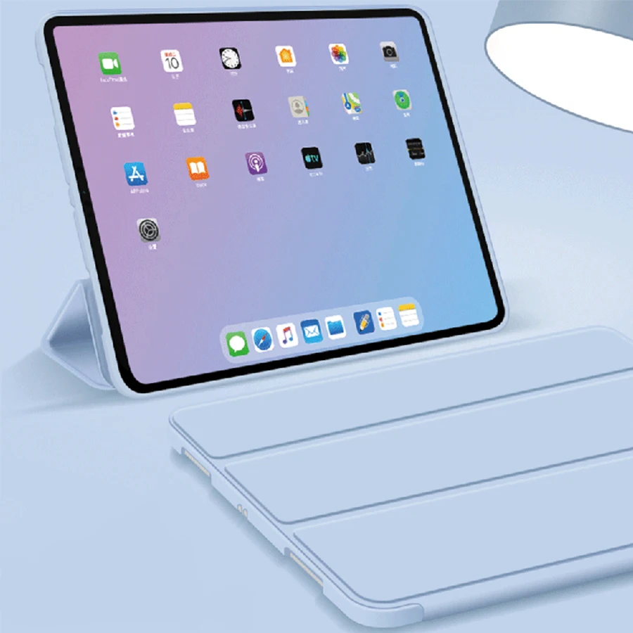 Silicone Slimsshell for iPad Air 5 Tri-fold Smart Case for iPad 10 Premium Cover Pro 11 Soft Case mini 6