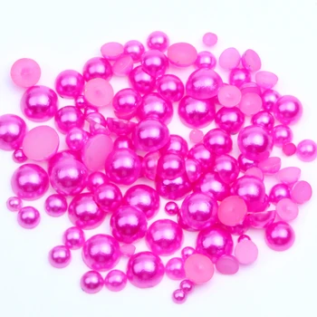 

Glue On Half Round Pearls For Nails Art Decorations 5000pcs 5mm Imitation Flatback Glue On Resin Beads Colors
