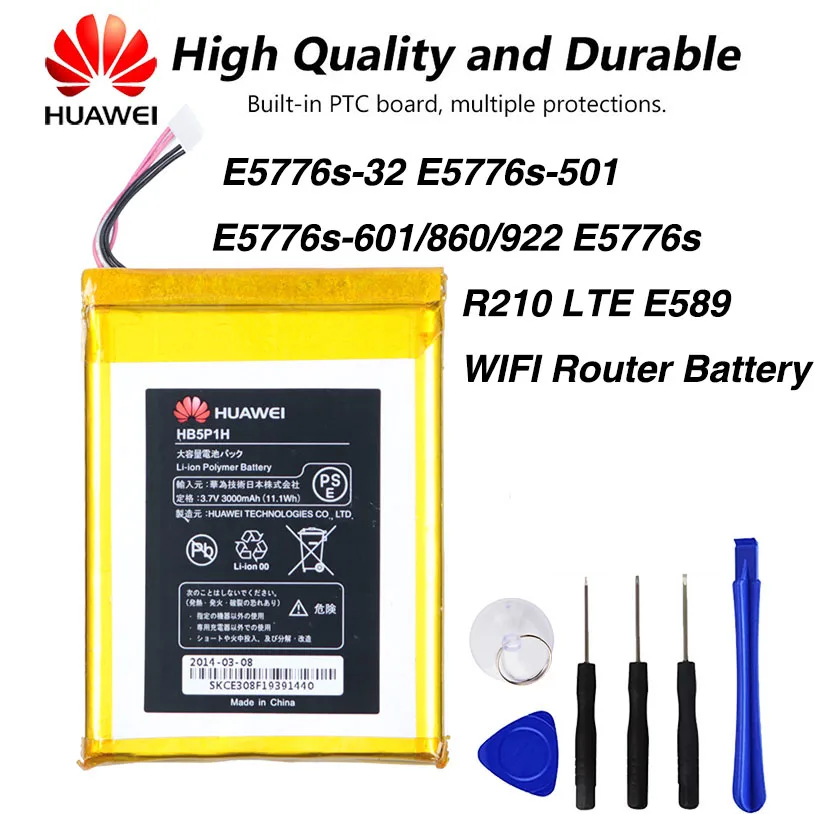 

Original HuaWei HB5P1H 3000mAh WIFI Router Battery For HuaWei E5776s-32 E5776s-501 E5776s-601/860/922 E5776s R210 LTE E589