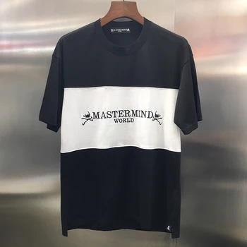 

2020 Summer New Best Quality Mastermind Japan MMJ Stitching Black White T Shirt Men Women T-shirts Short Sleeve Cotton Tees Men