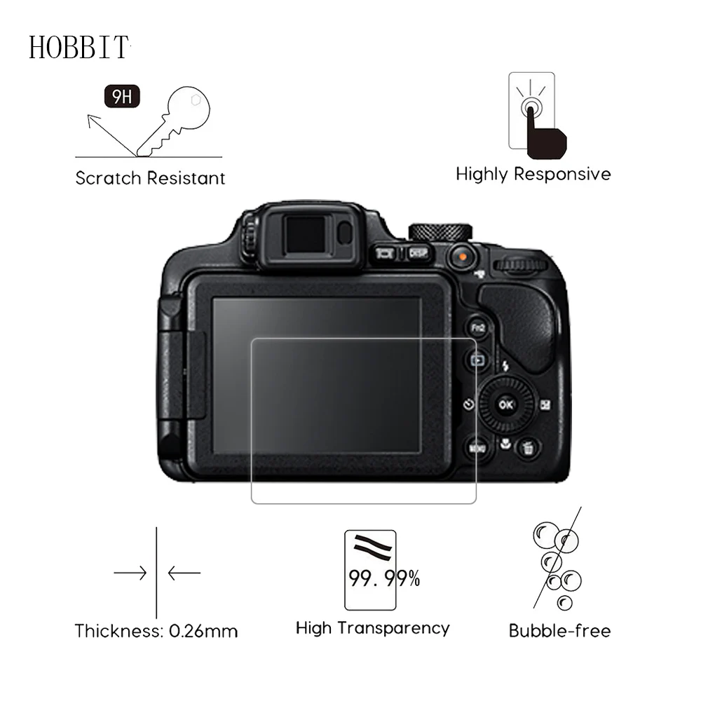 2 шт. в упаковке для Nikon D5 0,3 мм 2.5D 9H прозрачная защитная пленка из закаленного стекла для цифровой зеркальной камеры с ЖК-экраном