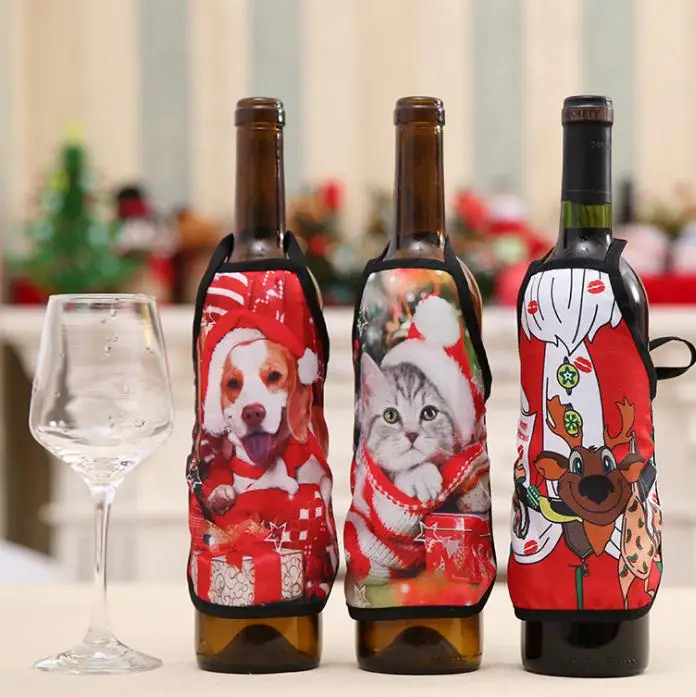 Фартук для бутылки вина Обложка с сексуальных девушек собак кошек оленей и Санта