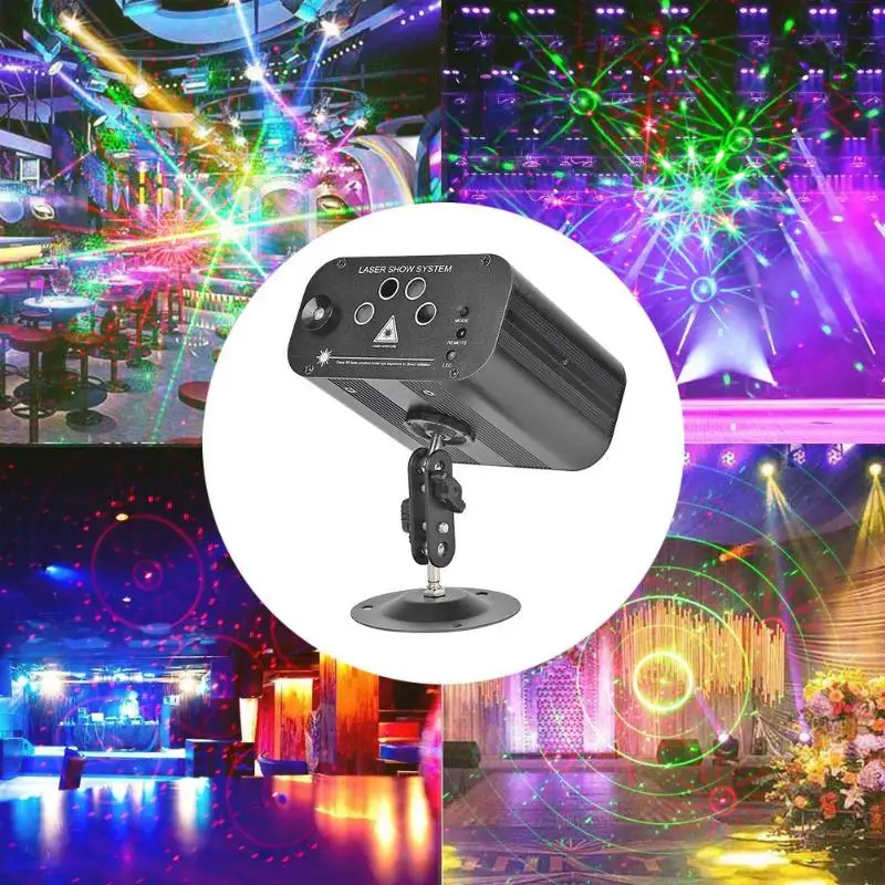 Мини лазерный проектор rgb 48 узор портативный лазерный свет для DJ сцены диско