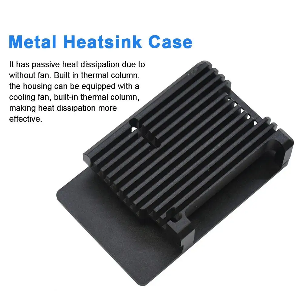 For Raspberry Pi 4 Model B Protective Armor Aluminum Alloy Case Passive Cooling Shell Metal Enclosure Heat Dissipation Cover