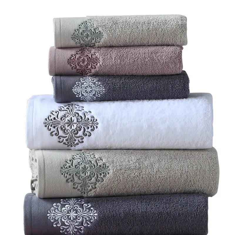 Bath Towels Cotton Towel Embroidery Adult Bath Towels Bathroom 140*80 cm Large Soft Cover Hotel Home Blanket Decoration Terry Wedding Gift