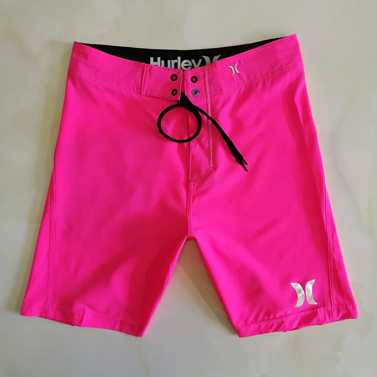 

Summer Sao Rose-red Solid Color Men Pin Beach Shorts Shorts Casual Comfortable Large Size Europe And America Code