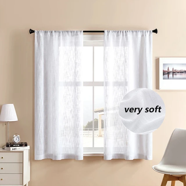 XUNTUO-cortinas cortas modernas para ventanas de sala de estar, 2