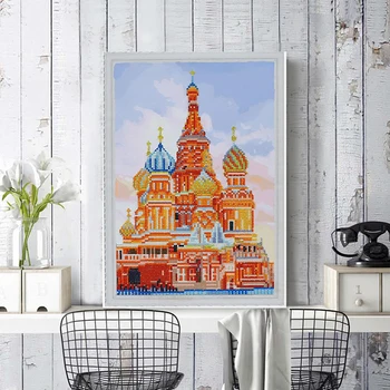 

Meian Diamond Painting Castle Partial Wall Art Artwork for Kids 2019 New Arrivals Paint by Numbers Cartoon Home Decoration
