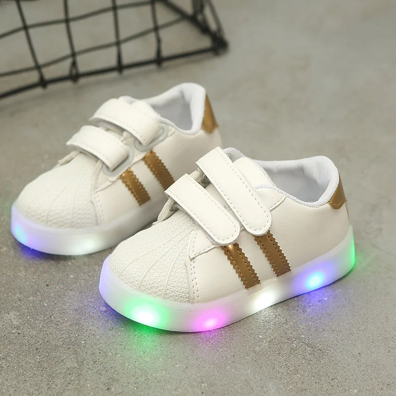 Светодиодный свет модная детская обувь светящаяся детская повседневная обувь для мальчиков и девочек спортивная обувь для первых прогулок мягкие детские кроссовки