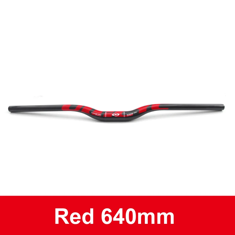 Rise 640mm Ullicyc MTB руль велосипеда красного цвета на плоской подошве/талии колеса велосипеда из углеродного волокна, руль для горного велосипеда, части 31,8*600/620/640/660/680/700/720/740 мм - Цвет: Rise 640mm