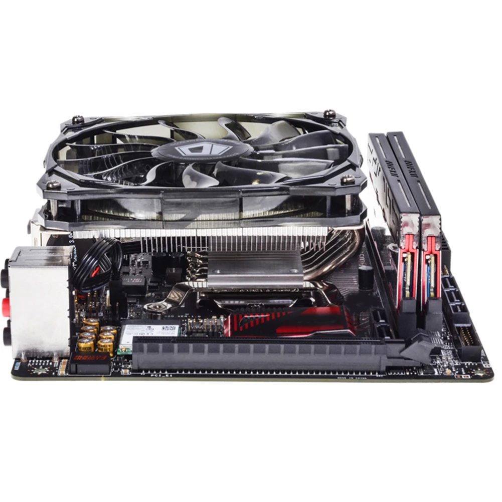 130 Вт Низкопрофильная/тонкая система ITX/HTPC, кулер для ЦП с 6 тепловыми трубками, вентилятор 120 мм, совместим с Intel и AMD 130 Вт Низкопрофильная/тонкая система ITX/HTPC, кулер для ЦП с 6 тепловыми трубками, вентилятор 120 мм, совместим с Intel и AMD