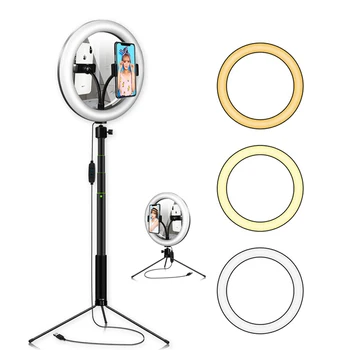 

10 inch Ring Lamp Dimmable Selfie Photography LED Ring Light with Tripod Stand For Camera Photo Makeup Phone Live Broadcasting