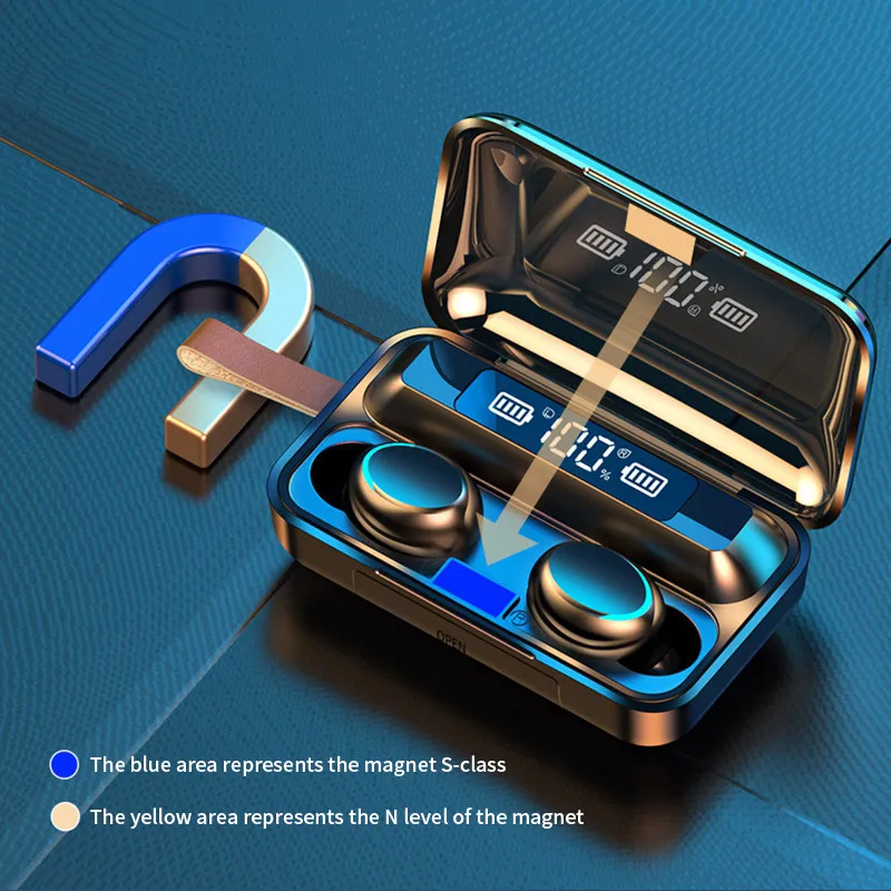 Bluetooth V5 0 Earphones Wireless Headphones With Microphone Mic Sports Waterproof Headset 1200mAh Charging Box For iOS Android