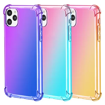 

10pcs gradient silicone case for iphone 11/iphone 11 pro/iphone 11 Pro max cases soft tpu shockproof cover covers tok husa kryt