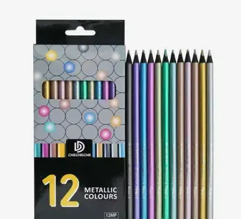 

12pc/set metallic color Pencil Coloured Drawing Pencil Art Supplies paniting set children gift graffiti Colour-filling pencil