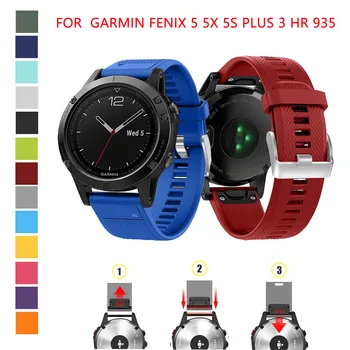 

22mm 26mm Silicone Quick Release Watch Band for Garmin Fenix 5 5X 5S Plus Strap for Fenix 6 6X 6S Pro 3 3HR Watchband Bracelet
