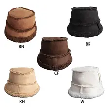 Осень Зима для женщин и мужчин Рыбацкая шляпа Толстая теплая искусственная овечья замша плоская шапка Новинка