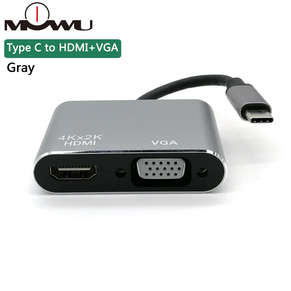 USB C к HDMI 4K VGA адаптер USB 3,1 type C USB-C к VGA HDMI преобразователи видеосигнала адаптер для Macbook Pro/Chromebook Pix