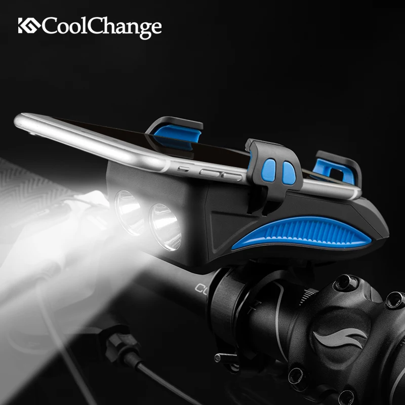 Велосипедный фонарь CoolChange с аккумулятором 2000/4000 мАч динамиком дБ колокольчиком