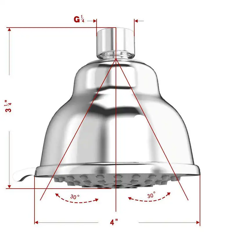 

High Pressure Shower Head -5 Function Shower Head - Adjustable Swivel Ball Joint With Filter - Ultimate Shower Experience Even A