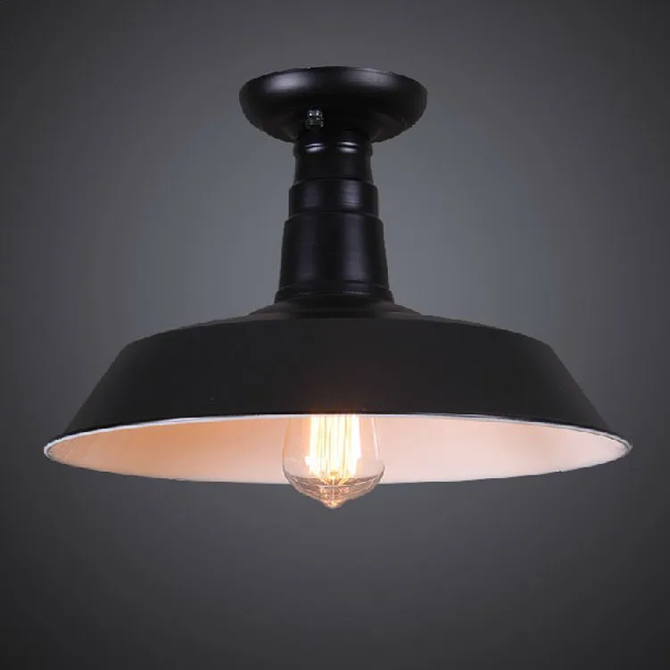 

Loft Vintage Industrial Pot Cover Ceiling Lamp Creative Restaurant Clothing Store Aisle Lights Nordic Minimalist Ceiling Lamp