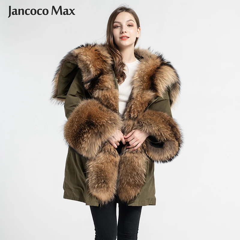 New Winter Women Supper Big Fur Parka Real Fox Fur / Raccoon Fur Hooded Fur Parkers Top Quality Outerwear S7555