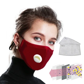 

PM2.5 Breathing Cotton Mask Anti-dust Haze Muffle Mouth Mask with Valve Activated Carbon Filter Respirator US Free Shipping