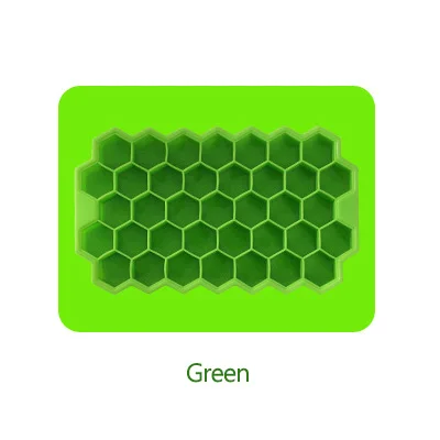 Green Форма для льда, кубик для льда, предназначенный для изготовления сотовых кубиков льда с крышкой, сделай сам, большая форма для льда, 37 сотовых кубиков для льда - Цвет: Green