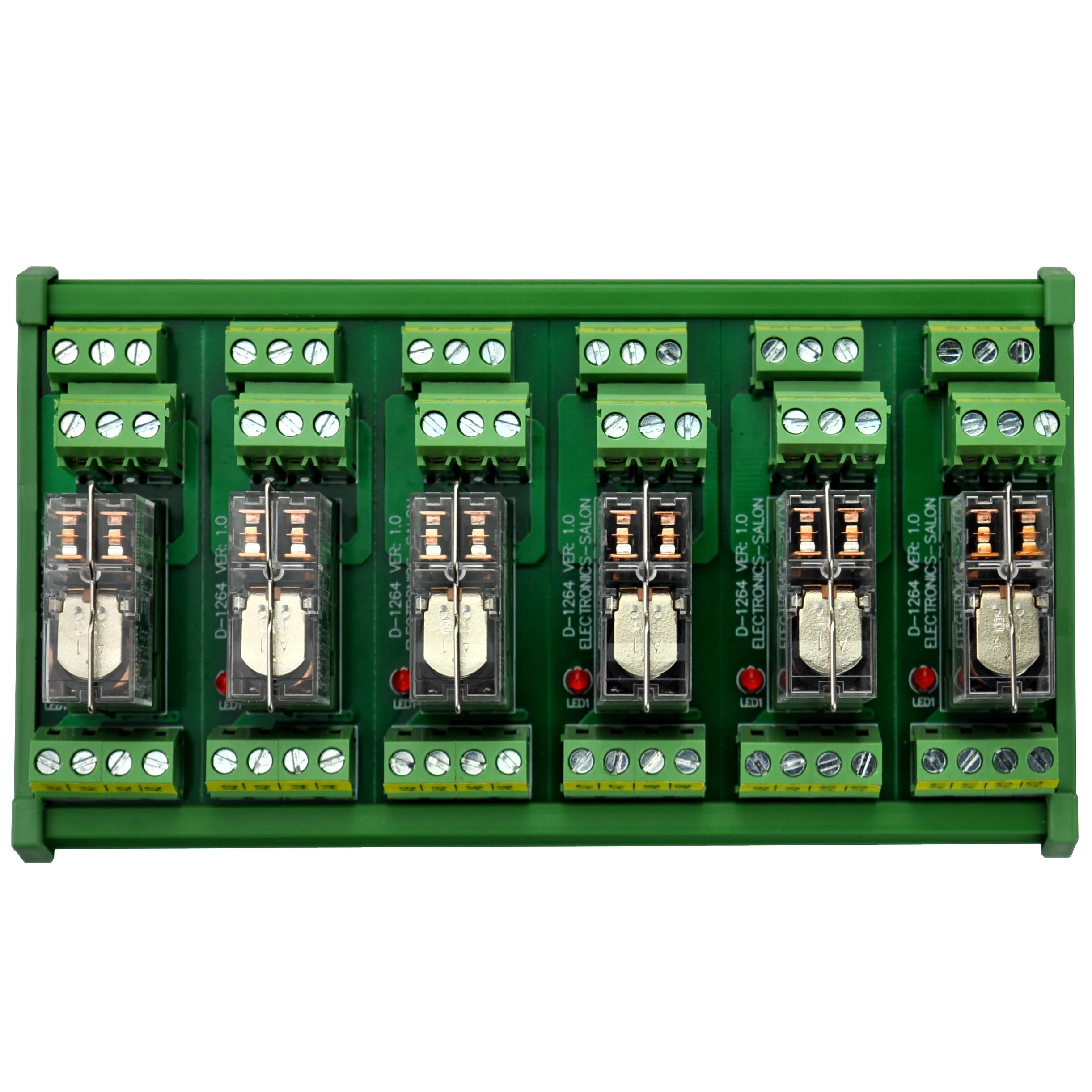 Электроника-салон DIN рейку крепление AC/DC 24V управления 6 DPDT 5Amp Подключаемый модуль интерфейса реле питания