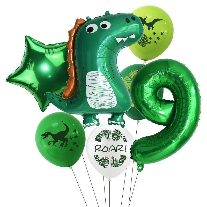 Dinosaur Party Balloon Dinosaur Birthday Party Foil Number Balloons Kids Wild Animal Jungle Birthday Party Decorations Globos