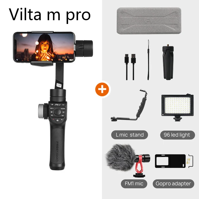 M pro w led mic m ad Обратитесь в службу поддержки по купонам Freevision Vilta M Pro Vilta-m 3-осевой Карманный шарнирный стабилизатор для смартфона стабилизатор для iPhone samsung GoPro Экшн камеры vs гладкой 4 Осмо 2 - Цвет: M pro w led mic m ad