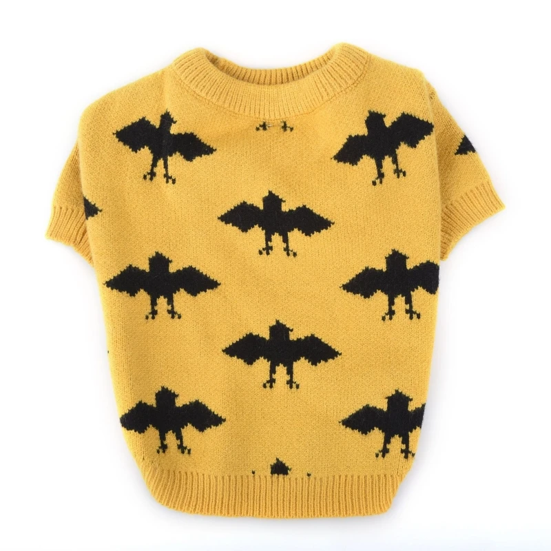 Halloween Pet Dog Sweater Cute Cat Bat Pattern Cloth Winter Puppy Scarf Christmas Clothes Knitwear Warm Clothing | Дом и сад