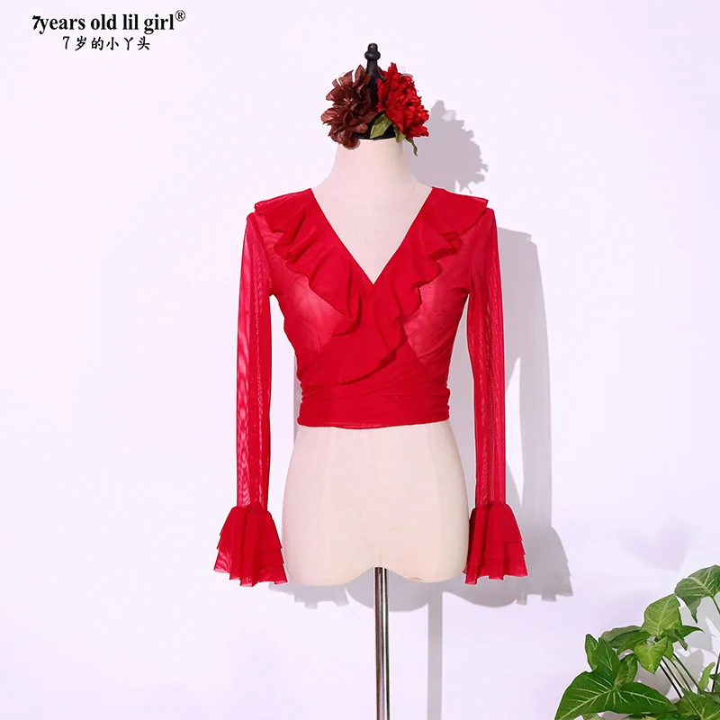 Women Flamenco Dresses Mesh Flamenco Blouse